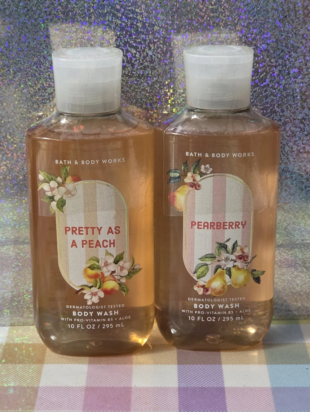 Bath & Body Works Pretty as a Peach & Pearberry Body Wash Set NEW Rare